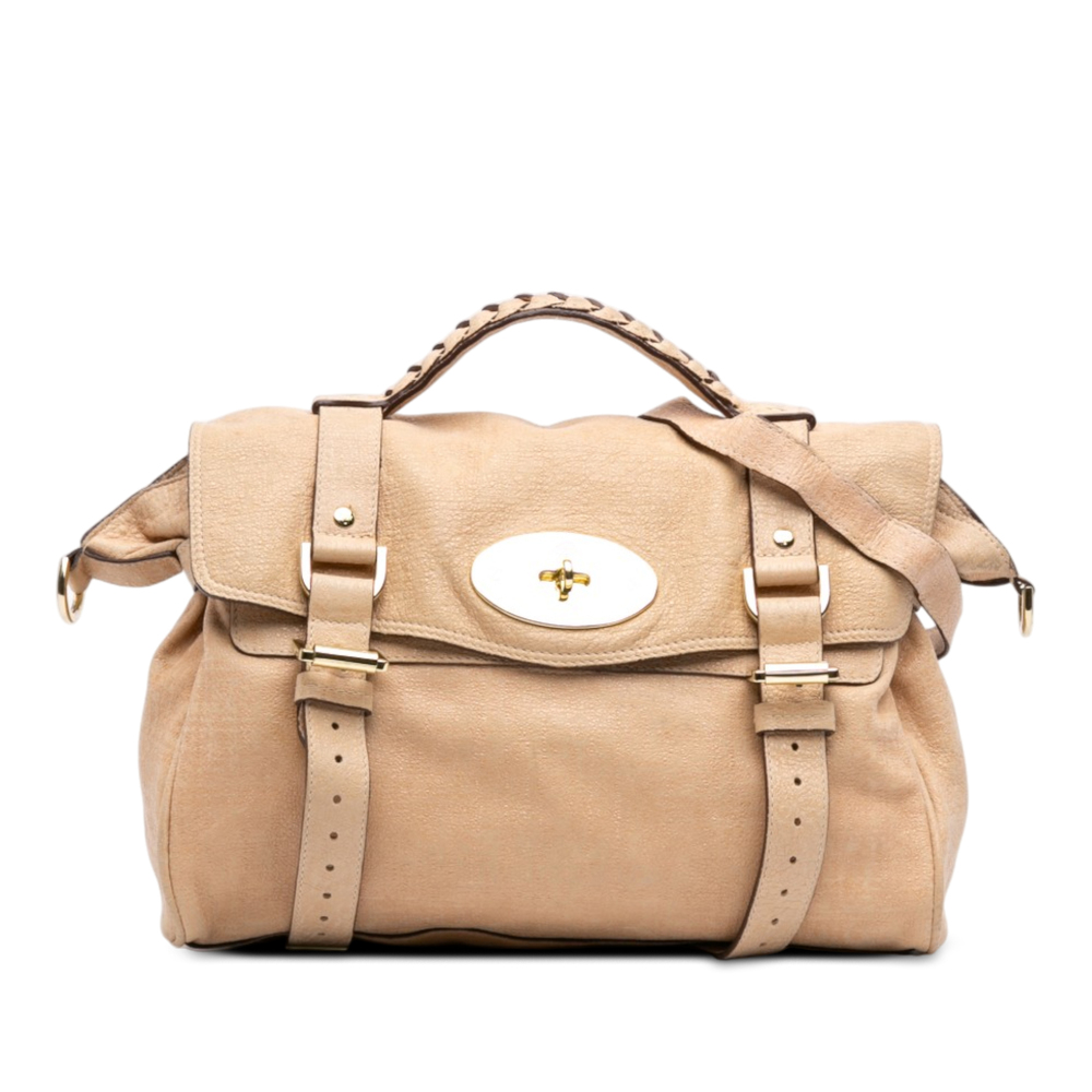 Pre-Loved Mulberry Textured Calfskin Alexa Satchel
